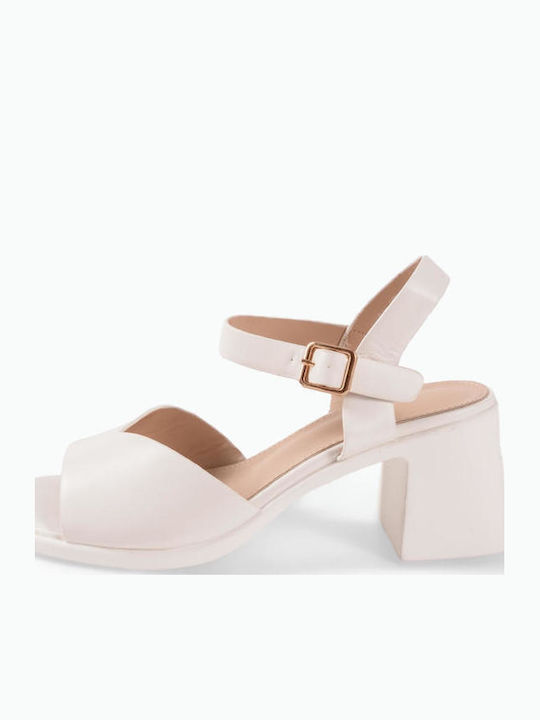 Women's All Day White Sandals Thick Heel Unique...