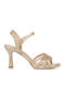 Fabric Gold Sandals