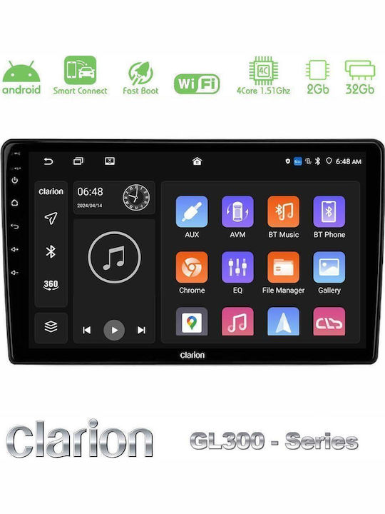 Clarion Car Audio System for Ford Transit 2007 – 2013 Bluetooth USB AUX WiFi GPS Apple CarPlay Android Auto with 10" Touch Screen