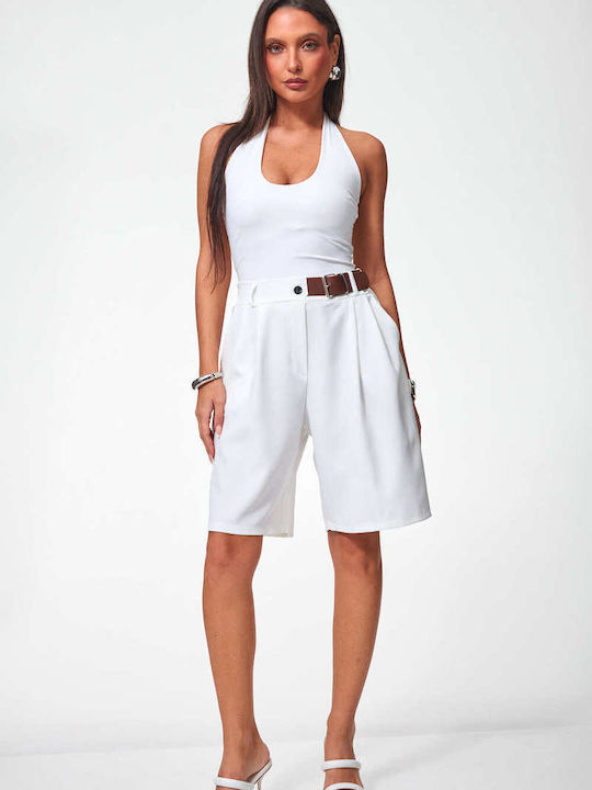 Women's White Bermuda