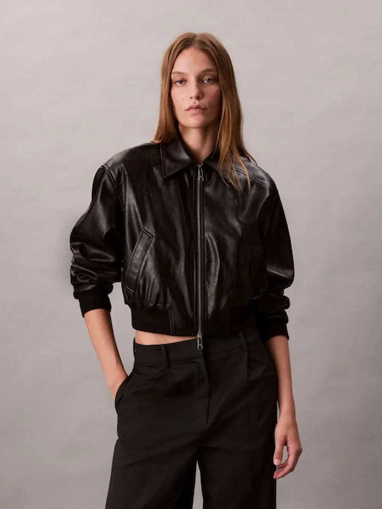 Calvin Klein Geacă Din Piele Neagră
