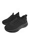 Stoff Herren Slip-Ons Schwarz