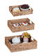 Relaxdays Set of 3 Beige Wicker Decorative Baskets
