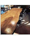 Extendable Dining Room Table Made of Solid Wood & Metal Brown 80x180cm