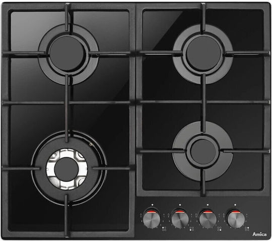 Εστία Φυσικού Αερίου Αυτόνομη 59x52εκ. Black Glass PGCD6101ApFB