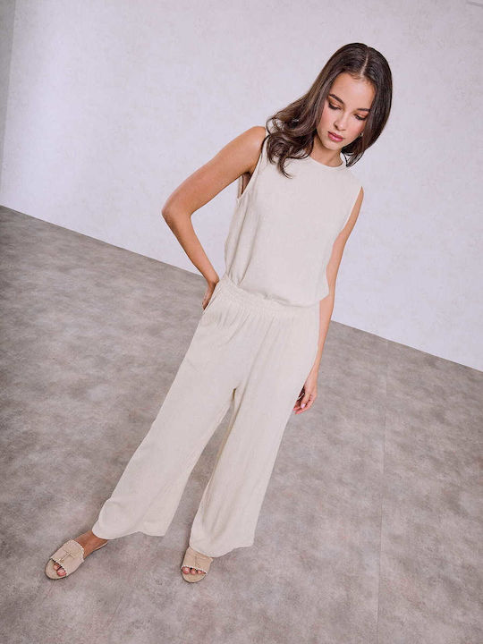 Celestino Set Women's Blouse Palazzo Linen Loos...