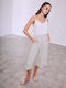 Celestino Zip-Culottes Einfarbige Viskose Loose Fit Beige