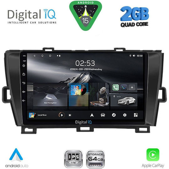 Digital IQ Sistem Audio Auto Pentru Toyota Prius 2009-2015 Bluetooth USB Wi-Fi GPS Apple CarPlay Android Auto Cu Ecran Tactil 9"