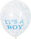Set of 6 Baby Birth Latex Transparent Balloons 30cm