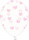 PartyDeco Herz Transparent Luftballon 30cm