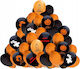 Composition with 62 Black Halloween Balloons