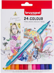 Royal Talens Brush & Fineliner 24 Μαρκαδόροι Royal Talens Brush & Fineliner 24 Μαρκαδόροι