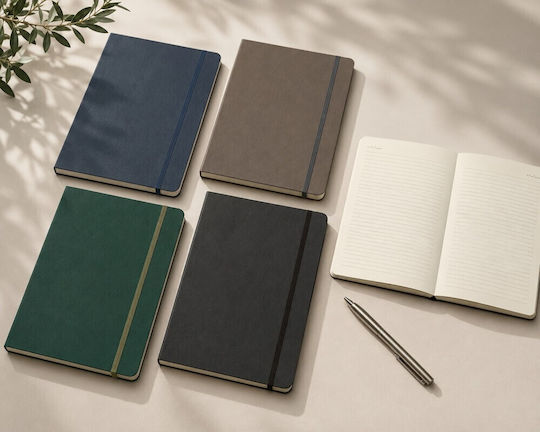 adBook Write Your Future Σημειωματάριο 64 Φύλλων Ριγέ με Λάστιχο Γκρι