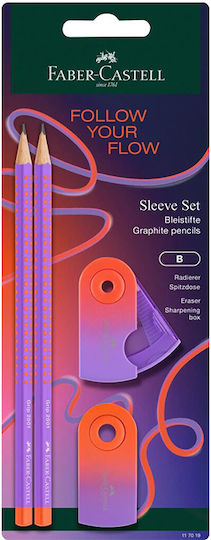 Σετ Faber Castell 117019 Sleeve Red-purple 2 Μολ.γομ.ξυστ