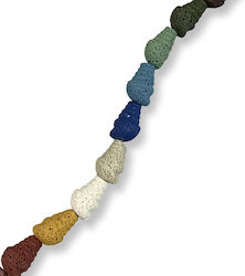 Natural Lava Shell Multicolour 20x12mm – Hole 1.5mm – Length 40cm 22 Pieces
