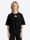 Γυναικείο Oversized Crop T-shirt Ριγέ Black/white