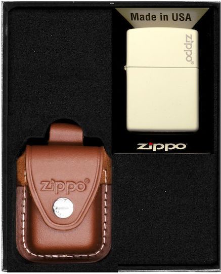 Zippo Brichetă Rezistentă la Vânt cu Flacără în Culoare Albă Matte