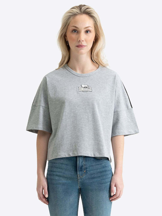 Lonsdale Дамска Oversized Къса Тениска Райе Мел...