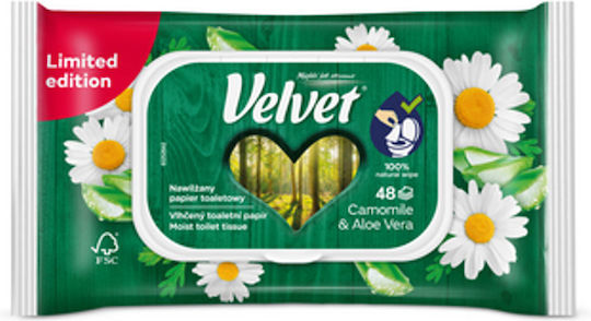 Velvet Μωρομάντηλα χωρίς Οινόπνευμα & Parabens 48τμχ