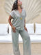 Damen Hochbund Pantaloona mit Gummiband in Gerader Bein Stil Pablo-crush-khaki