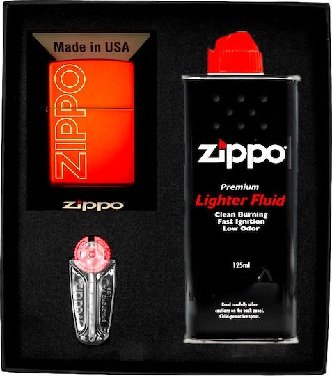 Zippo Brichetă Rezistentă la Vânt cu Flacără în Culoare Roșie