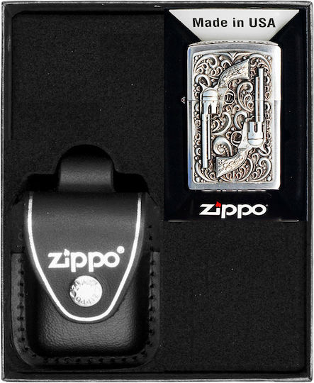 Zippo Brichetă Rezistentă la Vânt cu Flacără în Culoare Bej