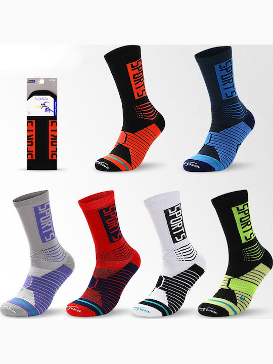 Herren Baumwoll Sport Socken Basketball Länge Bis Zur Mitte Schienbeinschwarz-Grün
