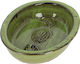 Ceramic Bird Waterer Green Crocodile