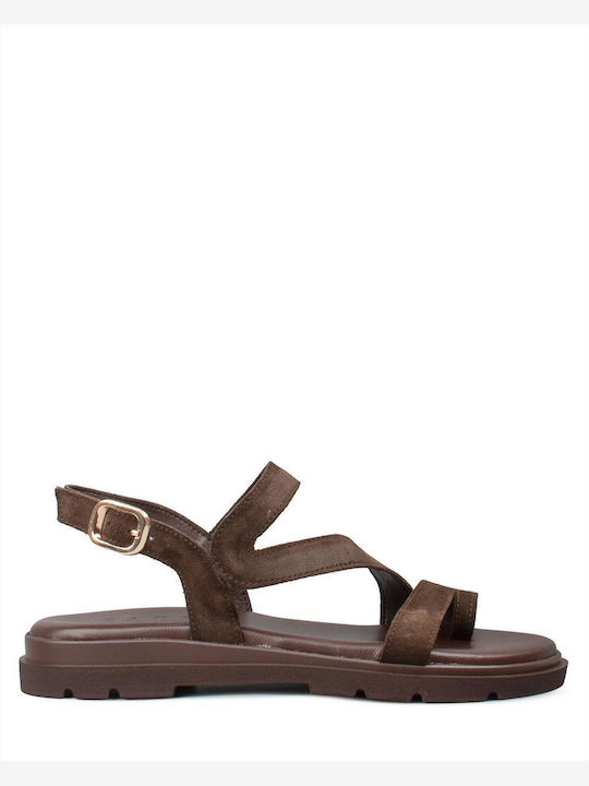 Women's Flat Sandals Brown 611 Brown Kast