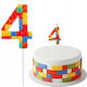 Piker Candle Cake Number 4 Four Colorful Blocks...