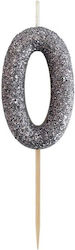Piker Candle Number 0 Zero Black Glitter