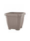 Galicja Plastic Beige Flower Pot with Saucer 25x25cm