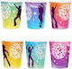 Retro Disco Party Papierbecher 80er Geburtstag Karneval 220ml 6 Stück
