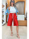 Women's Red Bermudas