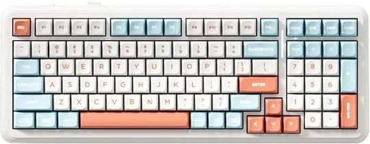 MCHOSE K99 V2 Ασύρματο Gaming Μηχανικό Πληκτρολόγιο 98% με RGB φωτισμό (Αγγλικό US) Horizon Orange