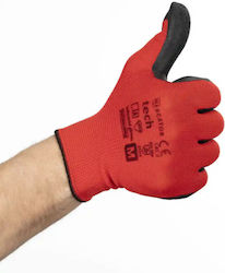 Mercator Tech Arbeitshandschuhe Rot Polyester Schwarz Polyurethan-Beschichtet Größe M