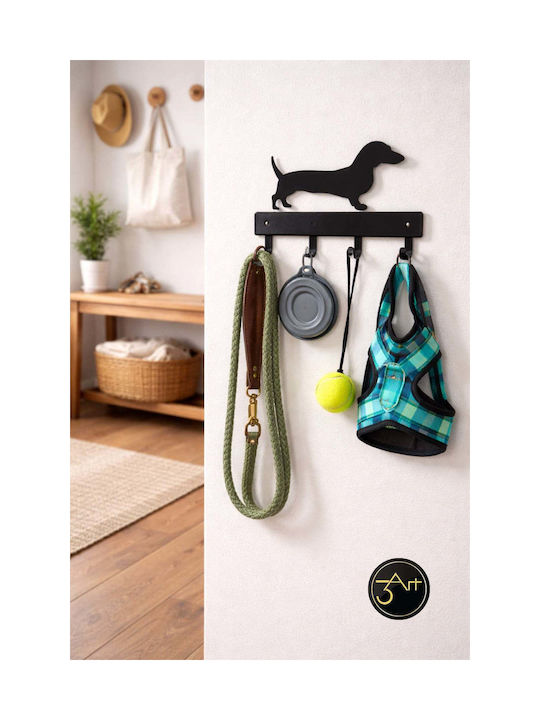Stewehome Dekorative Metallische Hundehalsbänder Wandaccessoire Hundehalsband Schwarz 20x10x10 cm