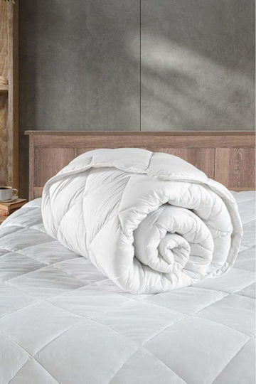 SteweHome Steppdecke Halbdoppel mit Mikrofaser-Ausfüllen 195x215cm Weiß