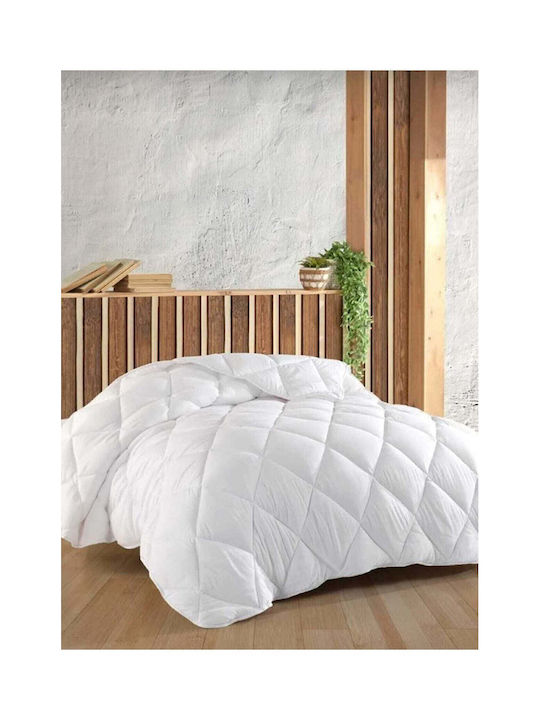 SteweHome Πάπλωμα Ημίδιπλο με Γέμιση Microfiber 195x215εκ. Λευκό 300 GSM