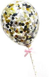 Schwarzer Konfetti Ballon Cake Topper