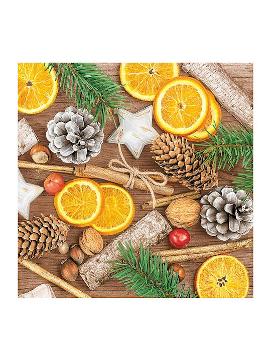 Pol-Mak Set Christmas Silver Napkins 33x33cm 20 Pieces