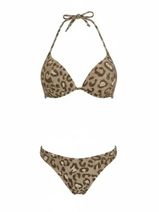 Modern Ocean Bikini Set Triangle Push Up & Braz...