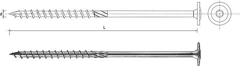 Galvanized Torx Screw with Diameter M10 and Length 160mm 50 Pieces