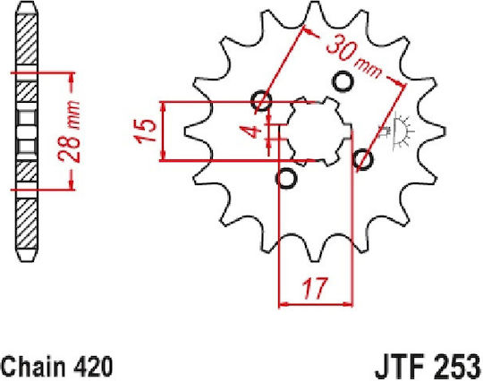 Предно Зъбно Колело 253.14 Fe E8255.14 261 14 Honda C50 14з Pbr