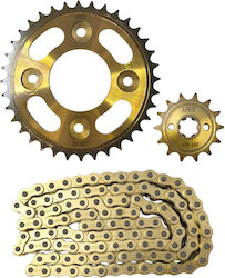 Lanț și Pinion Honda Supra X 125 Innova 125 36x14t Hrc45 428h-108l Auriu Apex