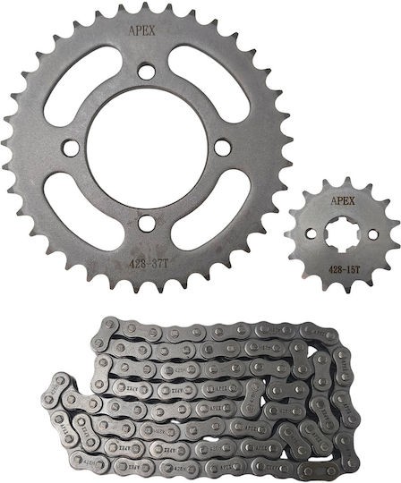 Αλυσιδογραναζα Yamaha Crypton R 105 37x15t Hrc45 428h-100l Apex