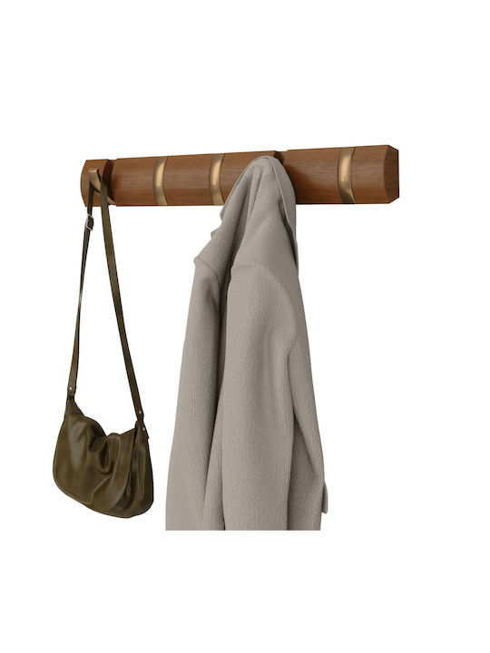 Umbra Wall Hanger Flip Wooden 5 Hooks Brown 51x...