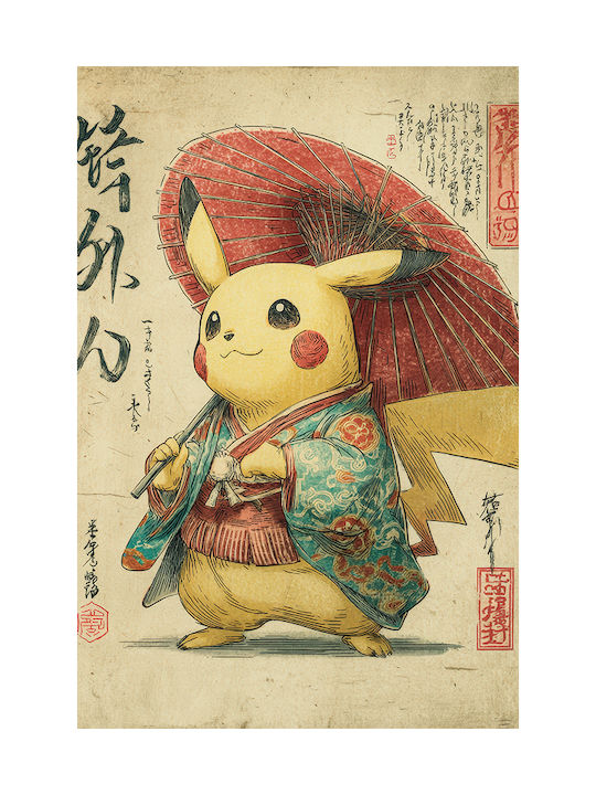 Poster Pokemon Pikachu Ukiyo An174 40cm X 50cm-70980pd154157