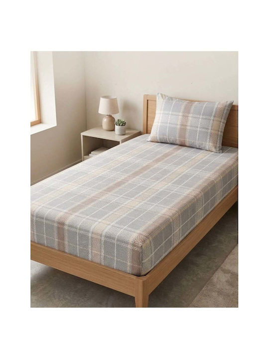 SteweHome Single Bed Sheet With Rubber Hugger 100x200cm Gray