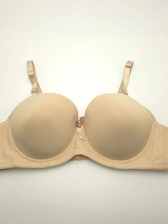 Lunna Beige Büstenhalter Liegestütz mit Bügel